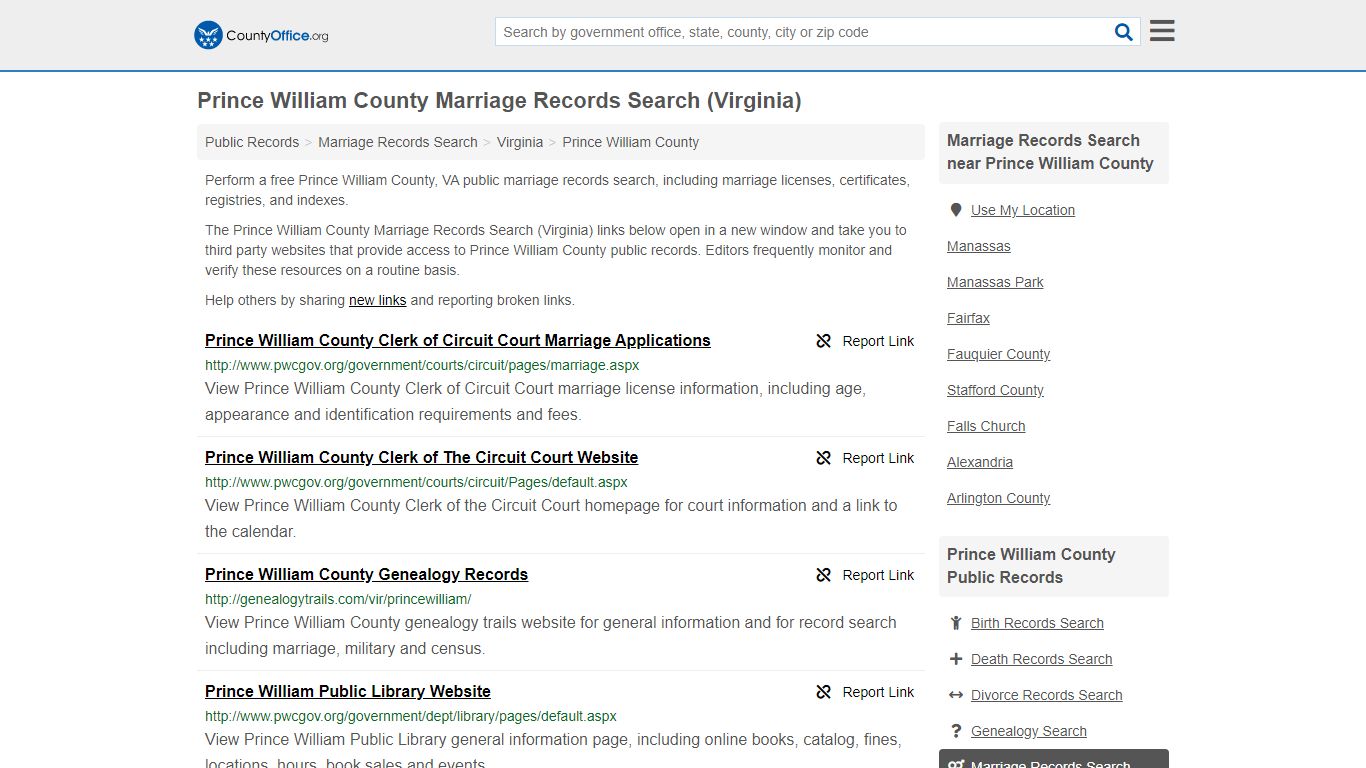 Marriage Records Search - Prince William County, VA ...